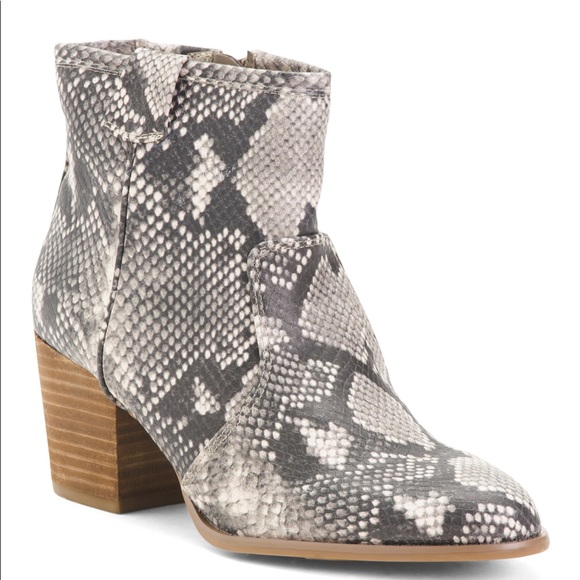 CARLOS by Carlos Santana Snakeskin Boots Womens 7.5 Lydia Faux Leather Heeled - Picture 11 of 13